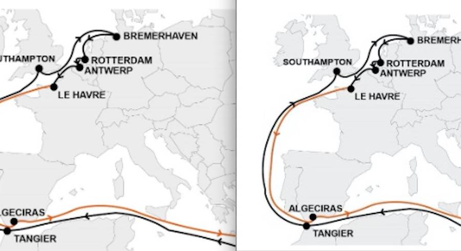 Algeciras figura en el servicio IO3 y Valencia y Barcelona en el IMX.