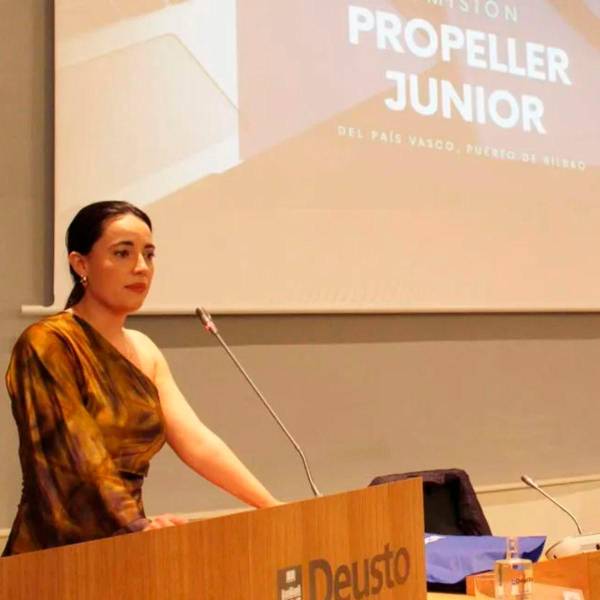 $!Irantzu Sedano, pfesidenta de la Comisión Junior del Propeller Club del País Vasco.