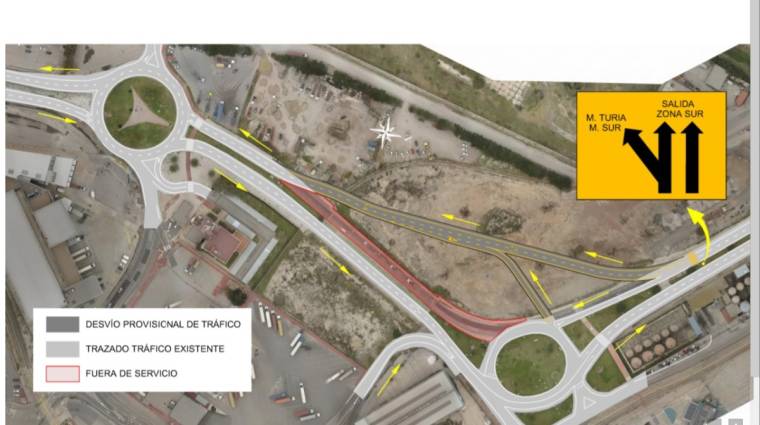 El pr&oacute;ximo jueves d&iacute;a 14 entrar&aacute; en servicio un desv&iacute;o provisional para el tr&aacute;fico rodado (exclusivamente en el sentido norte-sur) entre las rotondas del Muelle Sur y de Capitan&iacute;a.