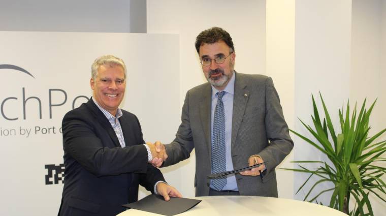 Martin Beaulieu, fundador de Novarium, y Lluís Salvadó, presidente de Port Barcelona, firmaron un acuerdo de colaboración en noviembre de 2023. Foto M.V.