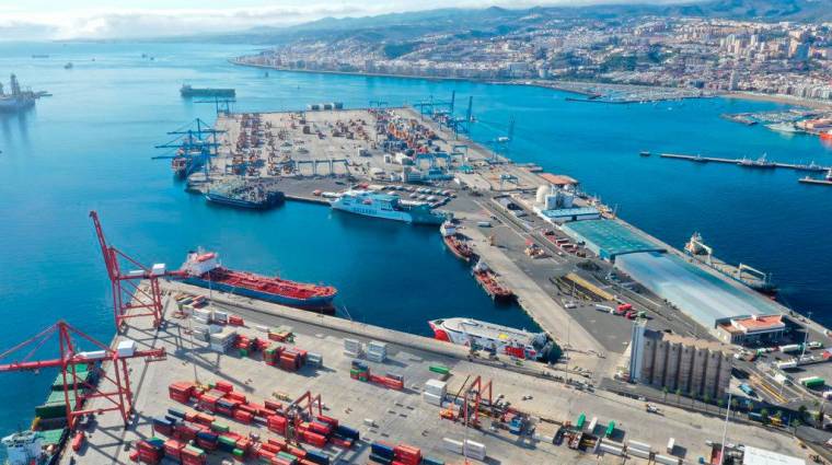 Imagen aérea del Puerto de Las Palmas.