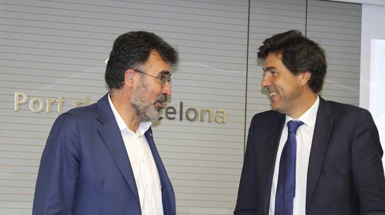 LLuís Salvadó, presidente de Port de Barcelona y Joaquín Colino, director general de B2B Orange. Foto: J.P.M.