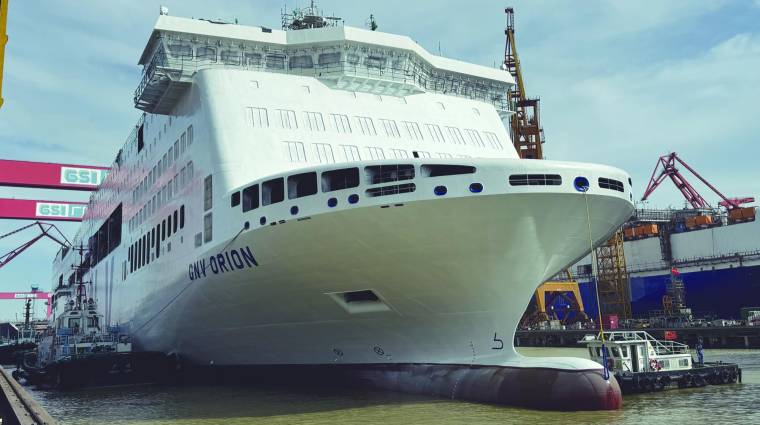 El nuevo buque, “GNV Orion”, fue sometido a una botadura de prueba en el astillero chino de Guangzhou Shipyard International.