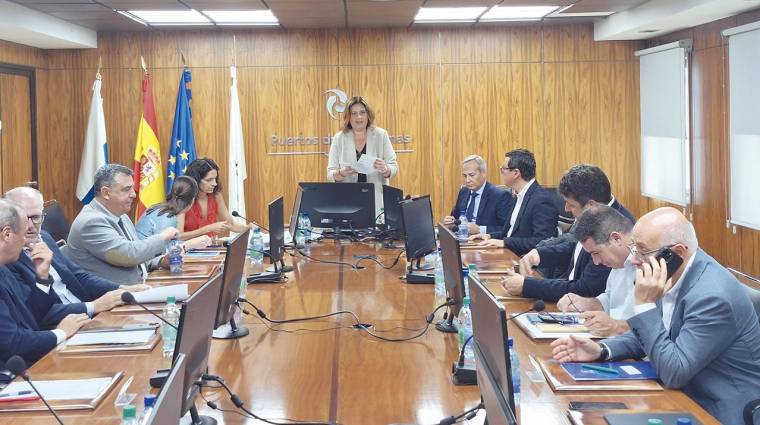 Un momento del Consejo de Administración de la Autoridad Portuaria de Las Palmas de hoy.