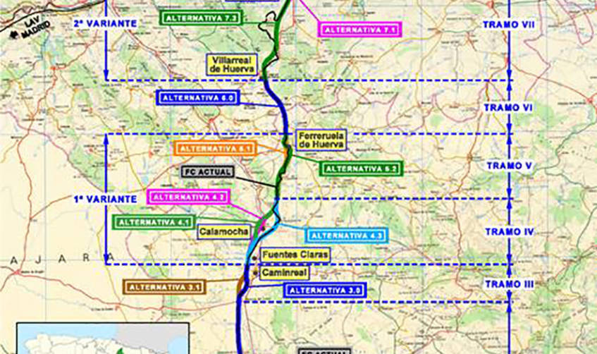 Mitma somete a información pública el estudio del tramo ferroviario Teruel-Zaragoza