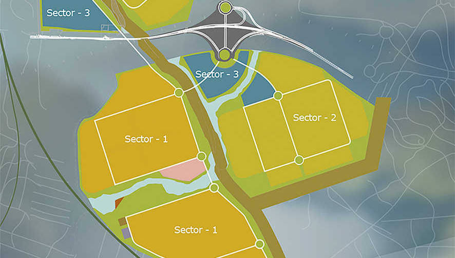 El Puerto Seco de Antequera, identificado en color gris en la infograf&iacute;a superior, forma parte del denominado Megahub Andaluc&iacute;a.