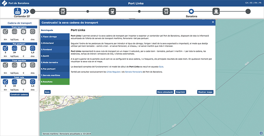 Port Links es accesible a trav&eacute;s de la web del Puerto de Barcelona.