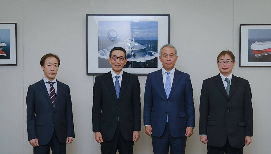 Joichi Sasaki, direcot asociado de &ldquo;K&rdquo; Line; Hiroaki Sakashita, CEO y presidente de Class NK; Atsuo Asano, vicepresidente y director ejecutivo de &ldquo;K&rdquo; Line, y Yasuhiro Ikeda, presidente de Ship DC.