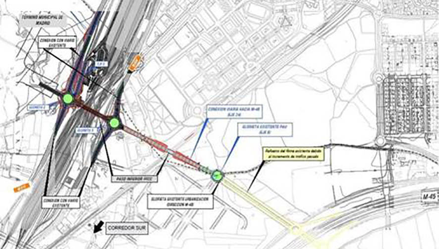 Mitma licita el contrato para la redacción del proyecto de acceso viario a la terminal intermodal de mercancías de Vicálvaro desde la autopista M-45.