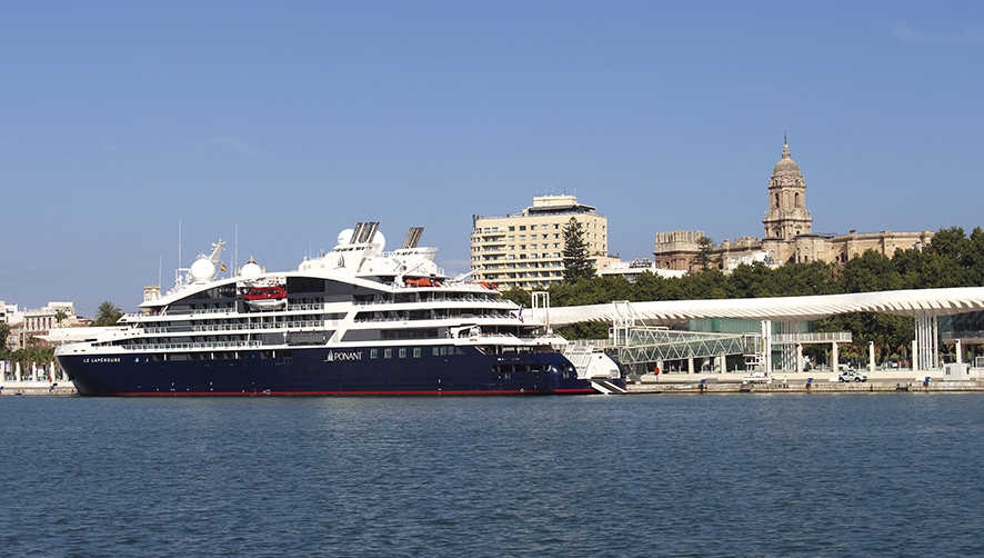 El &ldquo;Le Lap&eacute;rouse&rdquo; en su primera escala en el puerto de M&aacute;laga.