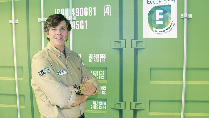 Fernando Gim&eacute;nez-Guerv&oacute;s, CEO de EccoFreight, en las nuevas oficinas de la compa&ntilde;&iacute;a en Madrid. Foto M.J.