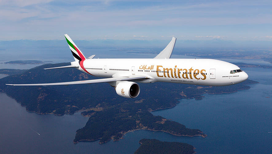 Avi&oacute;n de Emirates Boeing 777-300ER.