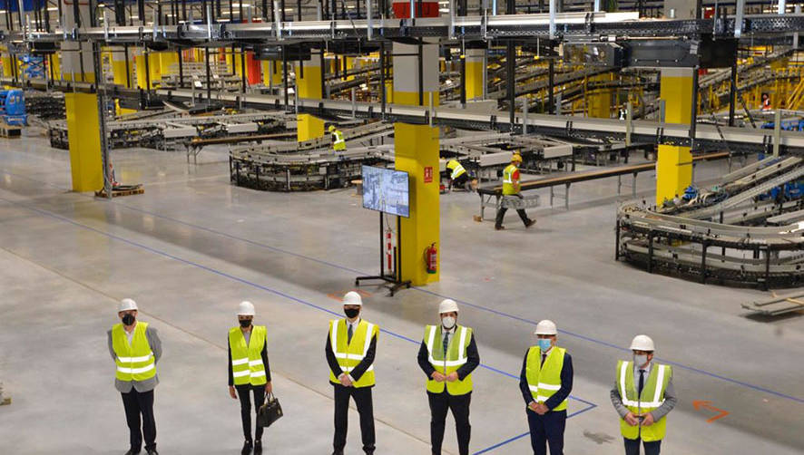 Visita institucional a las obras del centro log&iacute;stico robotizado de Amazon en Murcia.