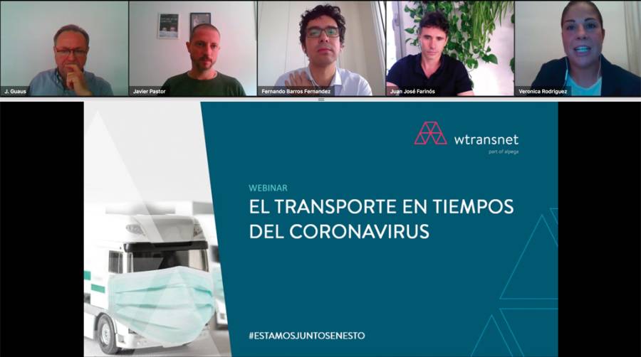 Ponentes del webinar sobre la situaci&oacute;n del transporte terrestre en tiempos de Covid-19 organizado por WTransnet.