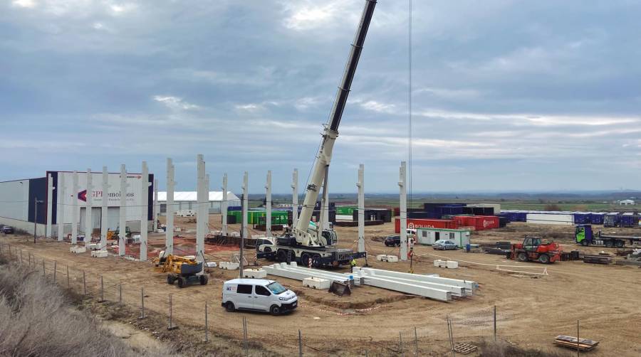 En la imagen, detalle de las obras en el centro de Remolinos.