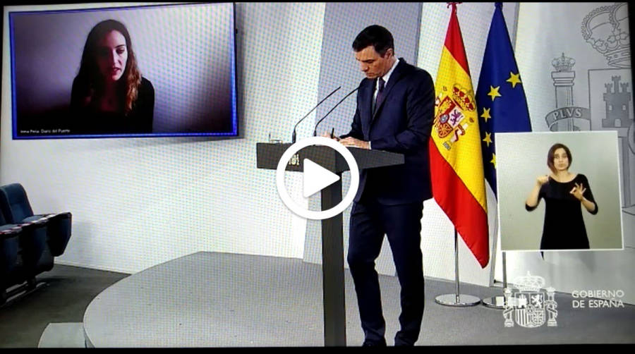 Pedro S&aacute;nchez, presidente del Gobierno, hoy en rueda de prensa.