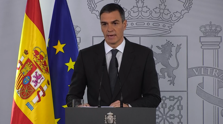 El presidente del Gobierno, Pedro Sánchez, ha hecho una declaración institucional desde el Palacio de la Moncloa.