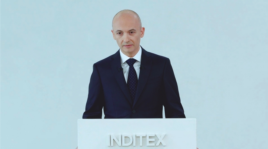 Óscar García Maceiras, consejero delegado de Inditex, ayer en la presentación de resultados del grupo.