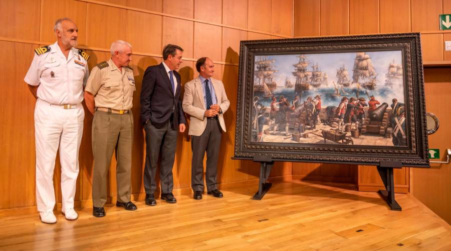 Presentación del cuadro “La batalla de Algeciras”, inspiración del artículo de Miguel Jiménez premiado.