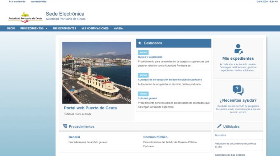 El Puerto de Ceuta activa su nueva sede electr&oacute;nica