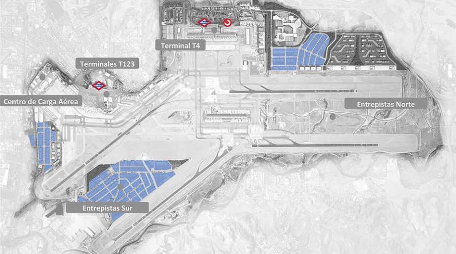 El Plan divide el desarrollo del polo log&iacute;stico en tres zonas: el Centro de Carga A&eacute;rea, Entrepistas Sur y al norte de la T4.