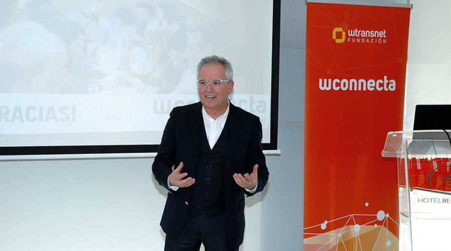 Jos&eacute; Mar&iacute;a Sall&eacute;s, gerente de la Fundaci&oacute;n Wtransnet, en la presentaci&oacute;n de WConnecta Madrid 2018. Foto I.Pe&ntilde;a.