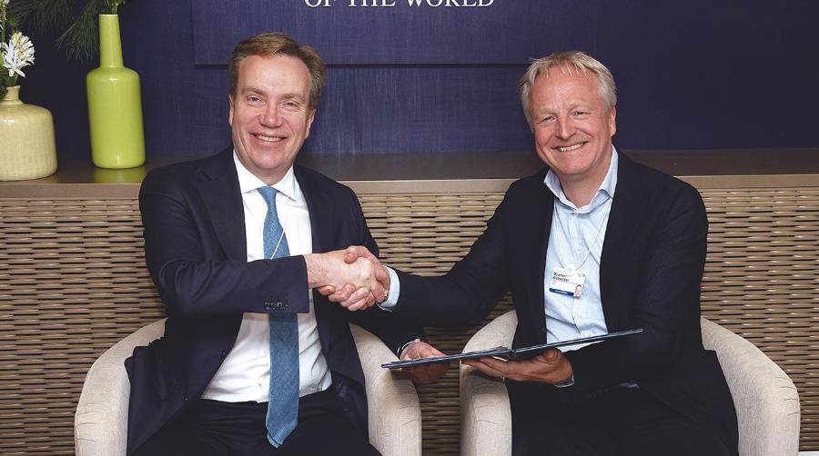 Børge Brende, presidente y CEO del Foro Económico Mundial junto a Maarten Wetselaar, consejero delegado de Moeve ©World Economic Forum/Pascal Bitz.