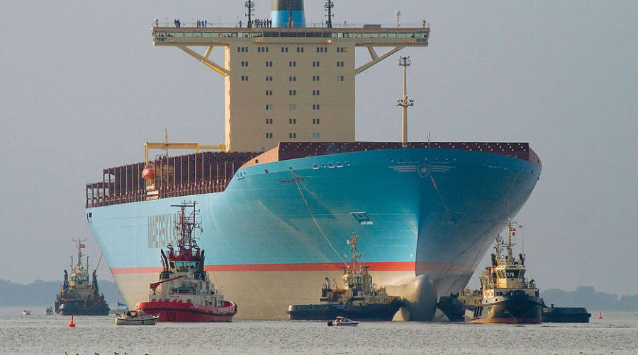 Una v&iacute;a de agua deja fuera de servicio temporalmente al buque portacontenedores &quot;Emma Maersk&quot;