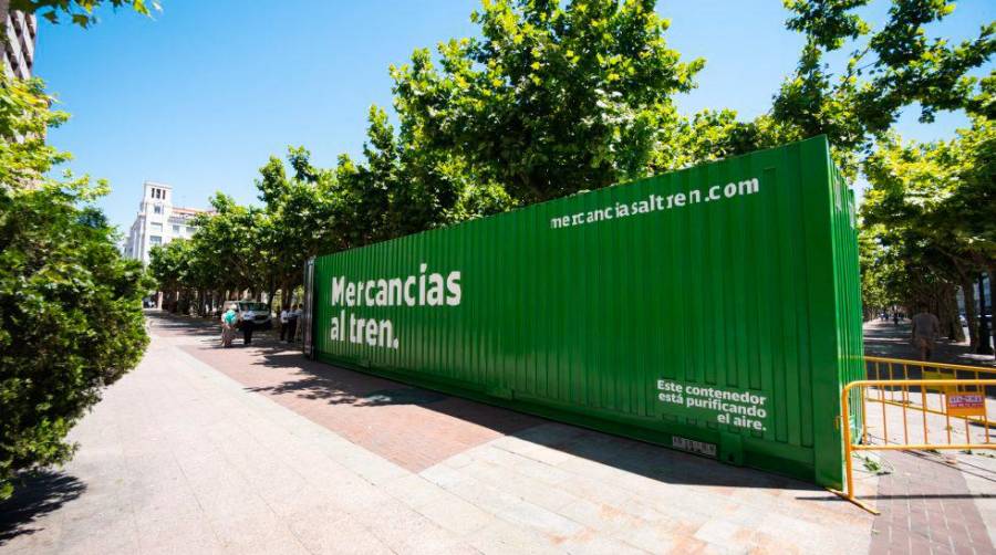 La campaña “Mercancías al tren” llegó a Logroño en Julio de 2022.