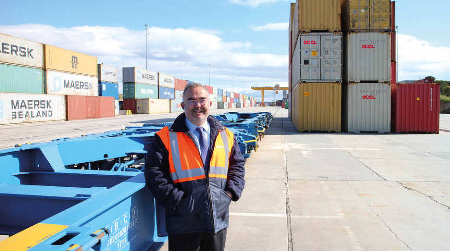 Felipe Menda&ntilde;a, consejero delegado de Conte-Ra&iacute;l, en Puerto Seco de Coslada. Foto M.J.