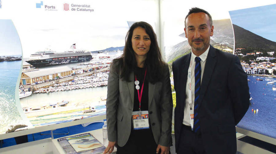 Mar&iacute;a Cano, responsable de Cruceros de Ports de la Generalitat, y Joan Pere G&oacute;mez, gerente. Foto E. Garc&iacute;a.