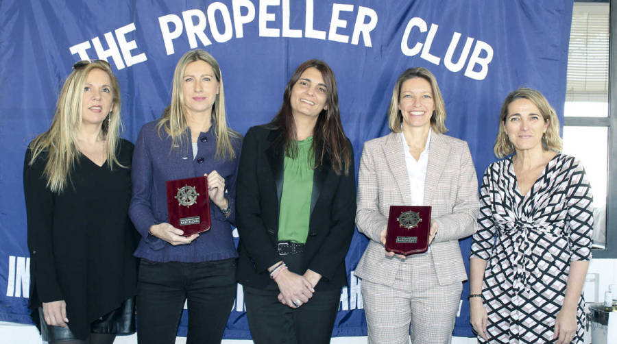 M&oacute;nica Quintana (Propeller Barcelona), Rosana Velasco (WISTA), M&oacute;nica Comas (Propeller Barcelona), Laura Ferrario (WISTA) y Nuria Burguera (Propeller Barcelona). Foto E. Garc&iacute;a