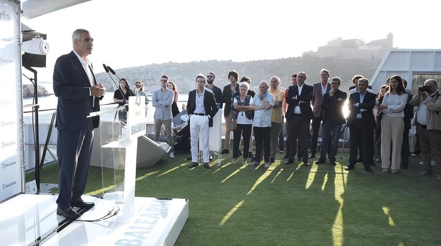 Adolfo Utor, presidente de Baleària, en la presentación en Ibiza del “Cap de Barbaria”.