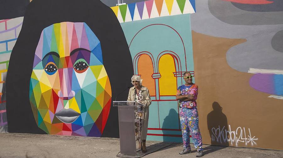 Cádiz avanza en el proyecto de integración puerto-ciudad con el mural de Okuda San Miguel