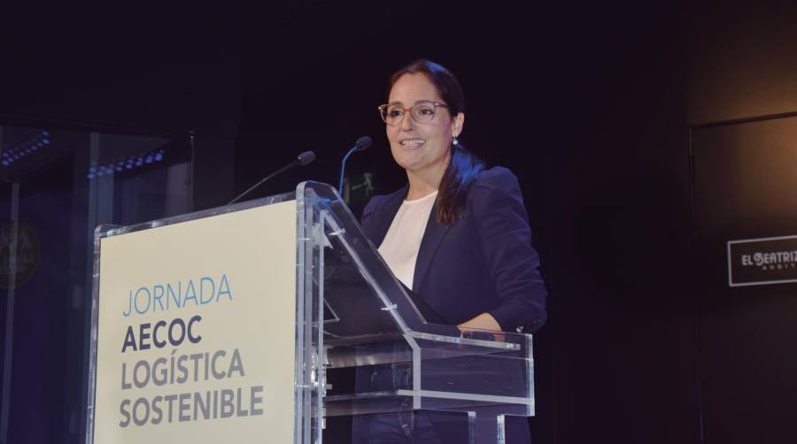 María Tena, directora de Logística y Transporte de AECOC, quien inauguró ayer el Foro. Foto M.J.