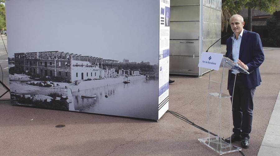 David Pino, director de Port Vell, durante la inauguración de la exposición. Foto M.V.