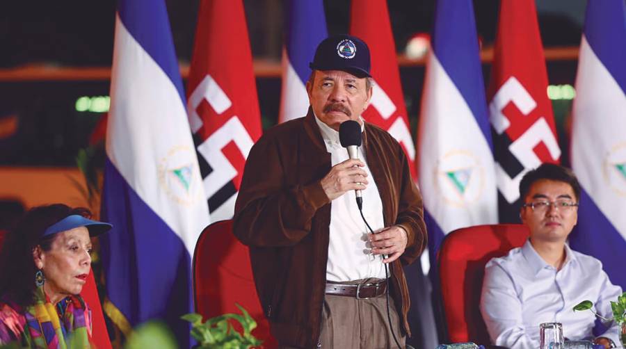 El presidente de Nicaragua, Daniel Ortega, durante su intervención la semana pasada en la XVII Cumbre Empresarial China-Latinoamérica y el Caribe, celebrada en Managua.