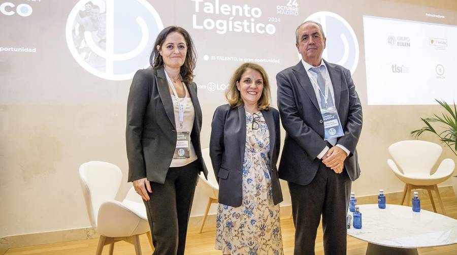 Marilo Peris (co fundadora de Foro de Logística), María Mercedes Marín García, Directora General de Formación de la Consejería de Economía, Empleo y Hacienda de la Comunidad de Madrid y Gabino Diego, CEO de Foro de Logística.