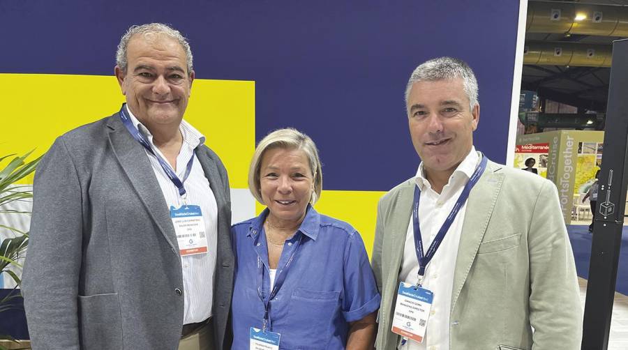 José Luis Carretero, Sales Manager; Yolanda Pelayo, Sales Manager e Ignacio Gomá, Managing Director. de Ocean Ports &amp; Shipping. Foto J.C.S.