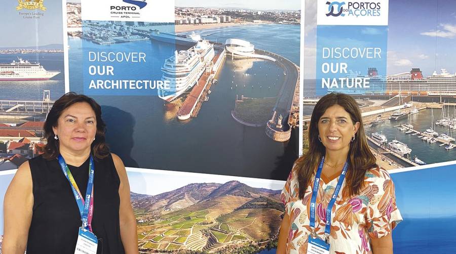 Helena Fernandes, directora de la terminal de cruceros y Marta Sá, Cruise Manager del Puerto de Leixoes. Foto E.M.