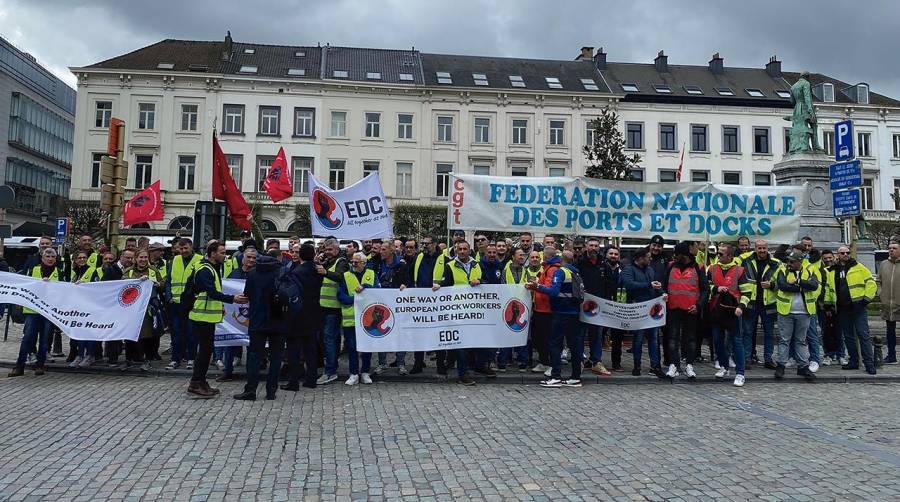 Protesta de la estiba europea