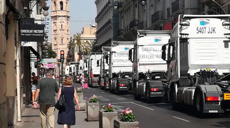 Imagen de la protesta del sector en 2019 en Valencia. Fuente:Twitter.