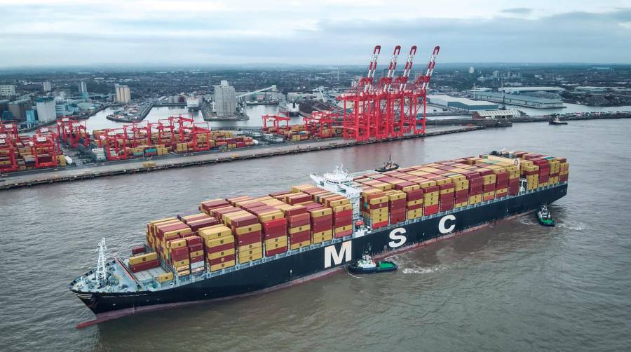 El ‘Trieste’ de MSC, de 13.050 TEUs de capacidad, escaló la pasada semana en la terminal de contenedores Liverpool2.