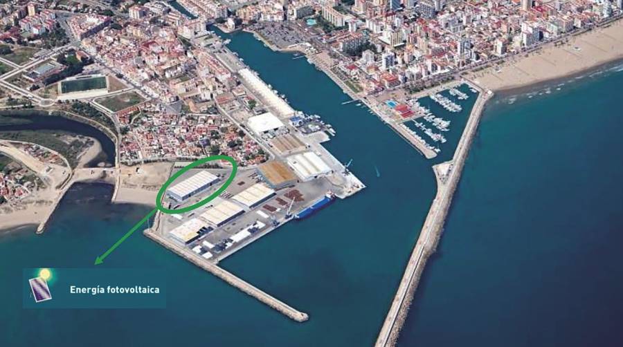 La planta fotovoltaica de 4.500 metros cuadrados estará ubicada en el tinglado 4 del Puerto de Gandía.