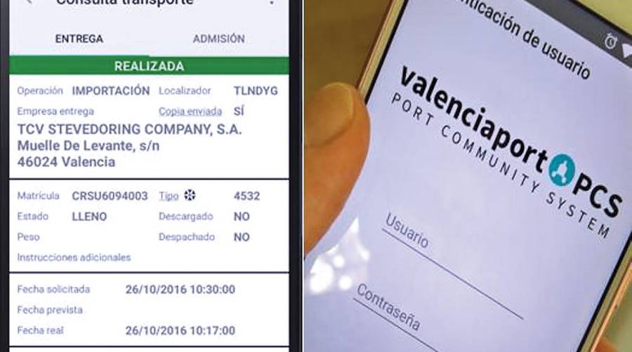 La aplicación de Valenciaport permitirá consultar desde el móvil las órdenes de transporte, cámaras de vídeo y otras funcionalidades.