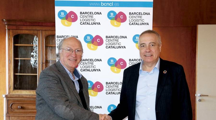 Joan Ramón Morante director de IREC y Pere Navarro, presidente de Barcelona-Catalunya Centro Logístico (BCL).