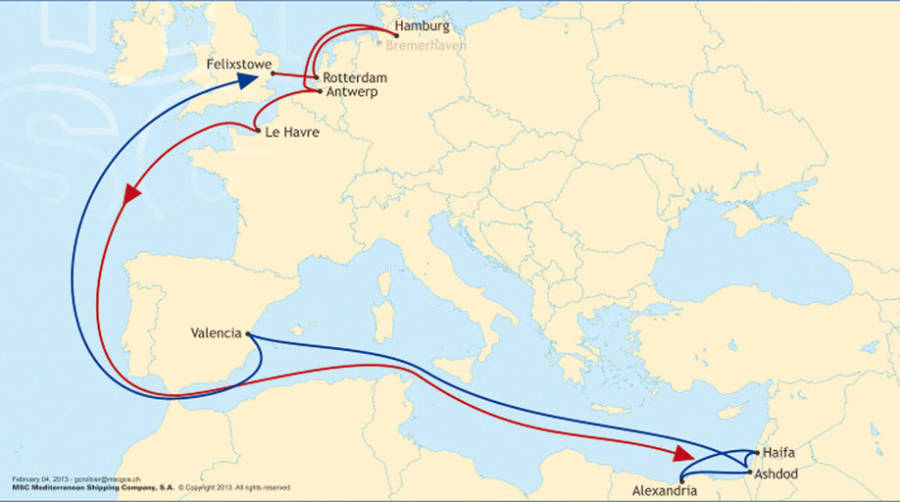 MSC y ZIM lanzan una nueva conexi&oacute;n entre el Mediterr&aacute;neo y el norte de Europa