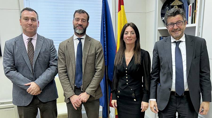 El director general de la Marina Mercante, Gustavo Santana; el secretario general de Transportes Aéreo y Marítimo, Benito Núñez; la presidenta de la Autoridad Portuaria de Almería, Rosario Soto y el presidente de Puertos del Estado, Álvaro Rodríguez Dapena.