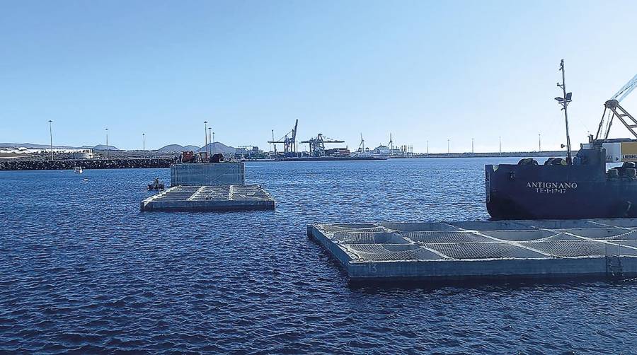 La obra consta de siete cajones, cinco en línea con el actual muelle de cruceros, junto a uno para la rampa ro-ro y otro como cierre lateral de la rampa.