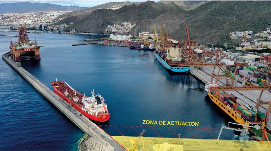 La Autoridad Portuaria de Santa Cruz de Tenerife invertirá casi tres millones de euros en el refuerzo y habilitación del Dique del Este del puerto tinerfeño. Infografía: José Antonio Sánchez.